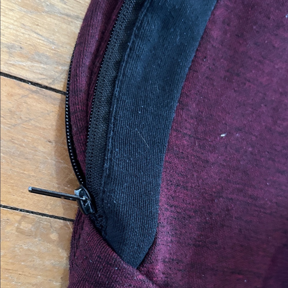 EUC boys Burgundy Jogger Pants with Black Accents - Picture 6 of 7